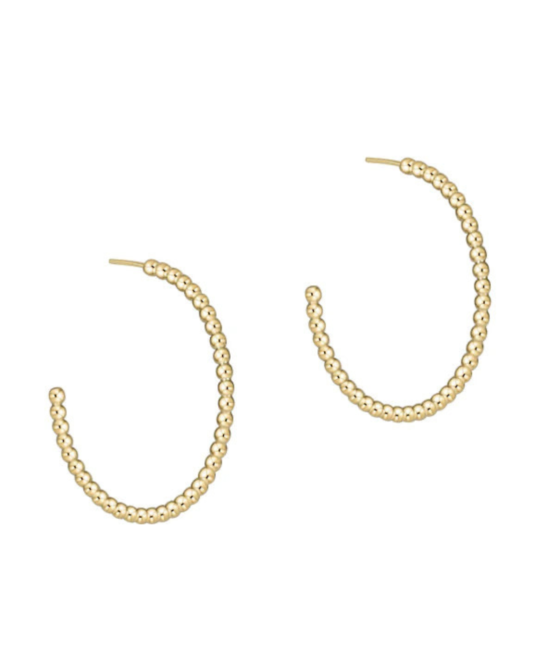 Enewton Beaded Classic 1.25" Post Hoop - 2mm Gold
