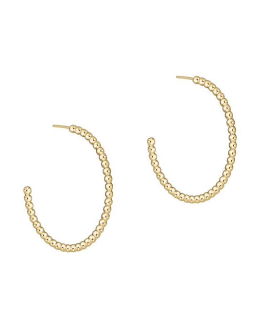 Enewton Beaded Classic 1.25" Post Hoop - 2mm Gold
