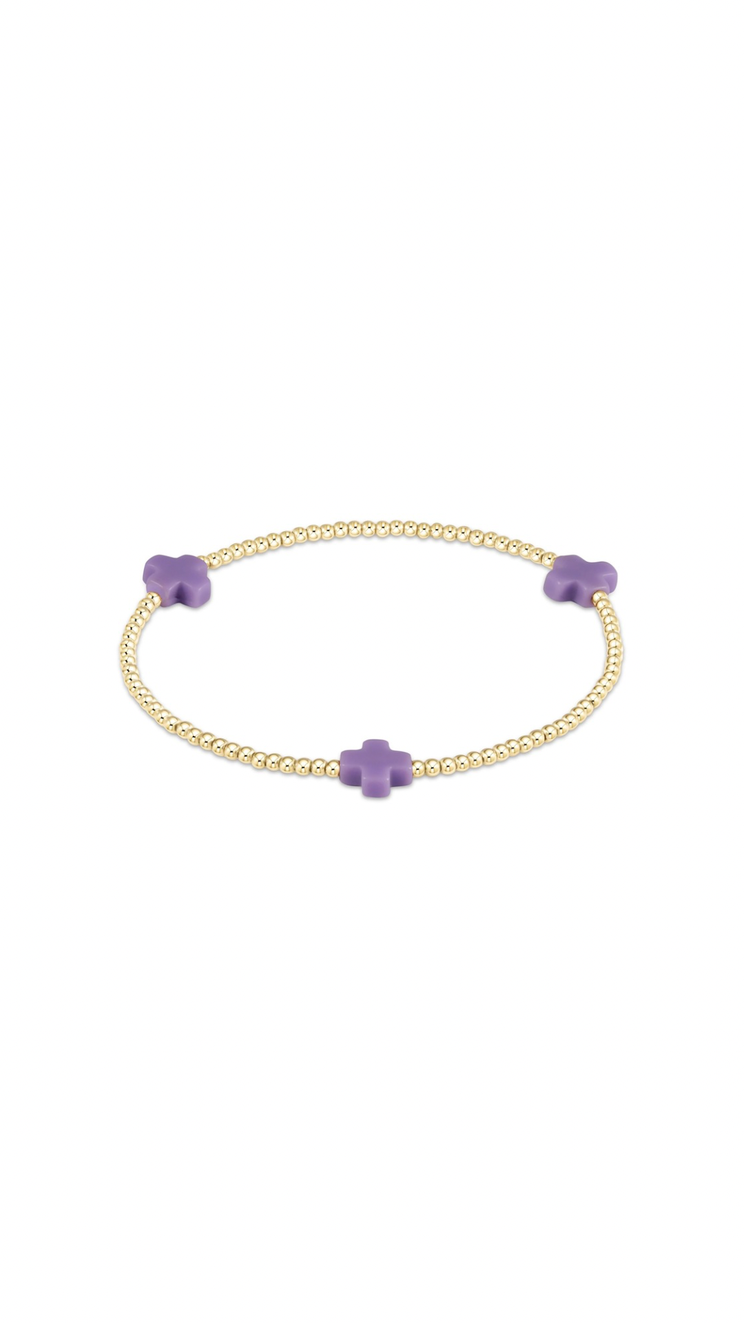 Enewton Signature Cross Gold Pattern 3mm Bead Bracelet-Purple