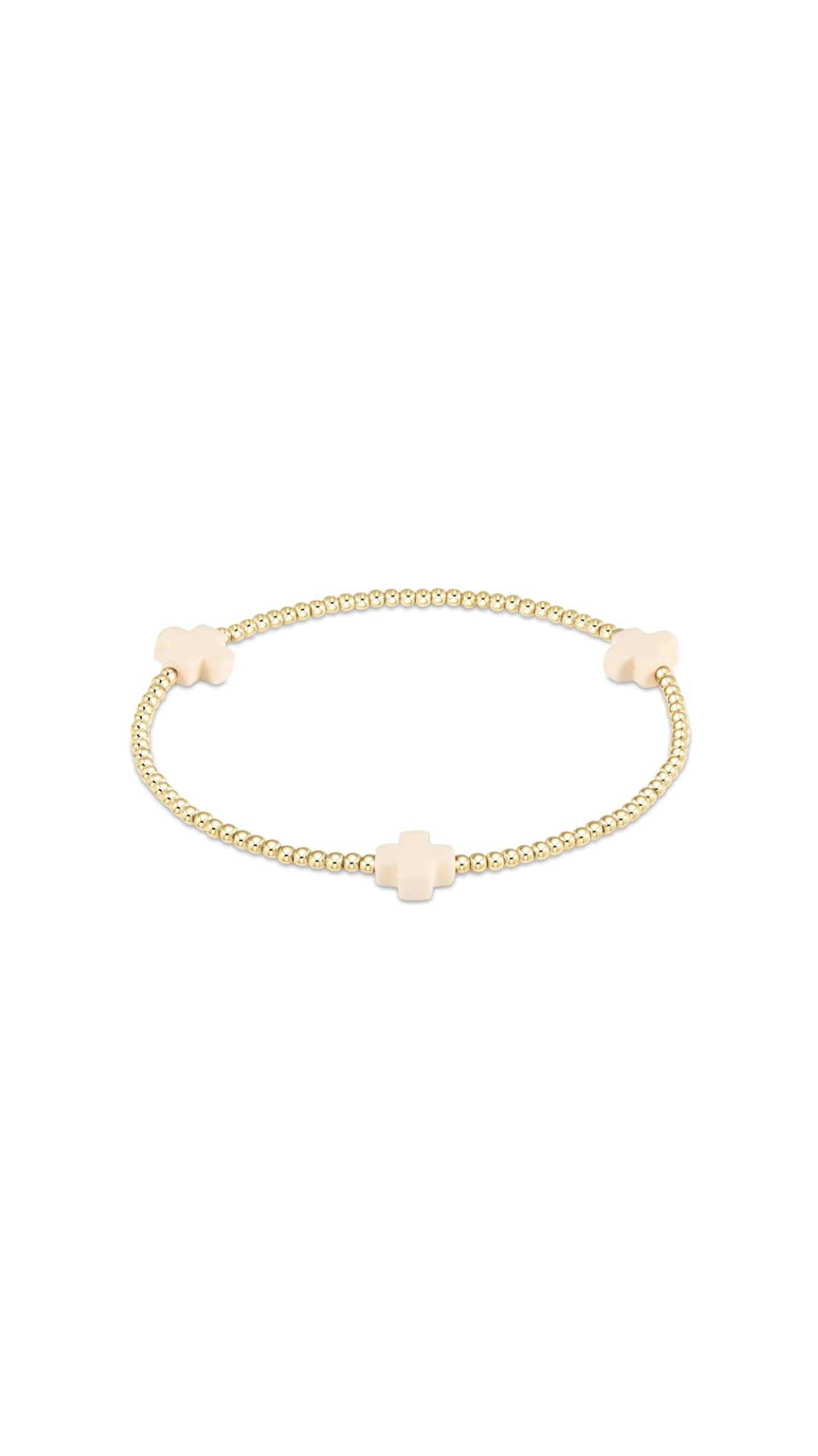 Enewton Signature Cross Gold Pattern 2mm Bead-Off White