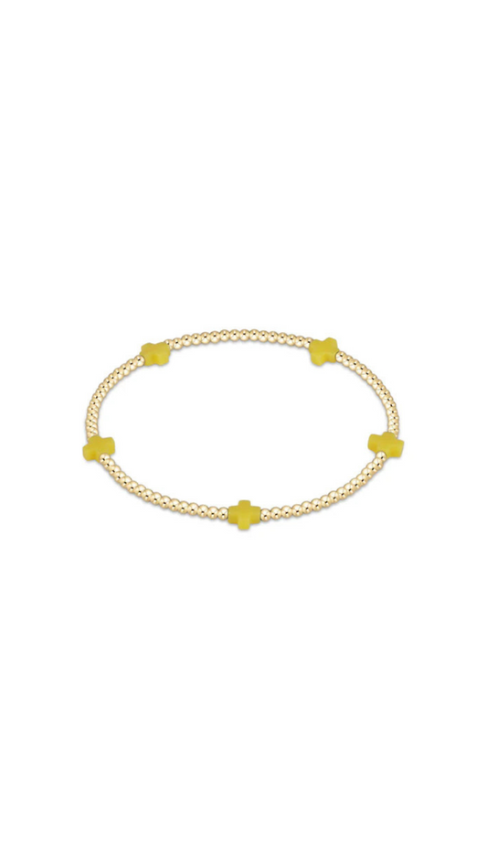Enewton Signature Cross Small Gold Pattern 2mm Gold Bracelet-Canary
