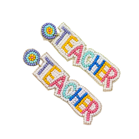 Beaded Teacher Earrings