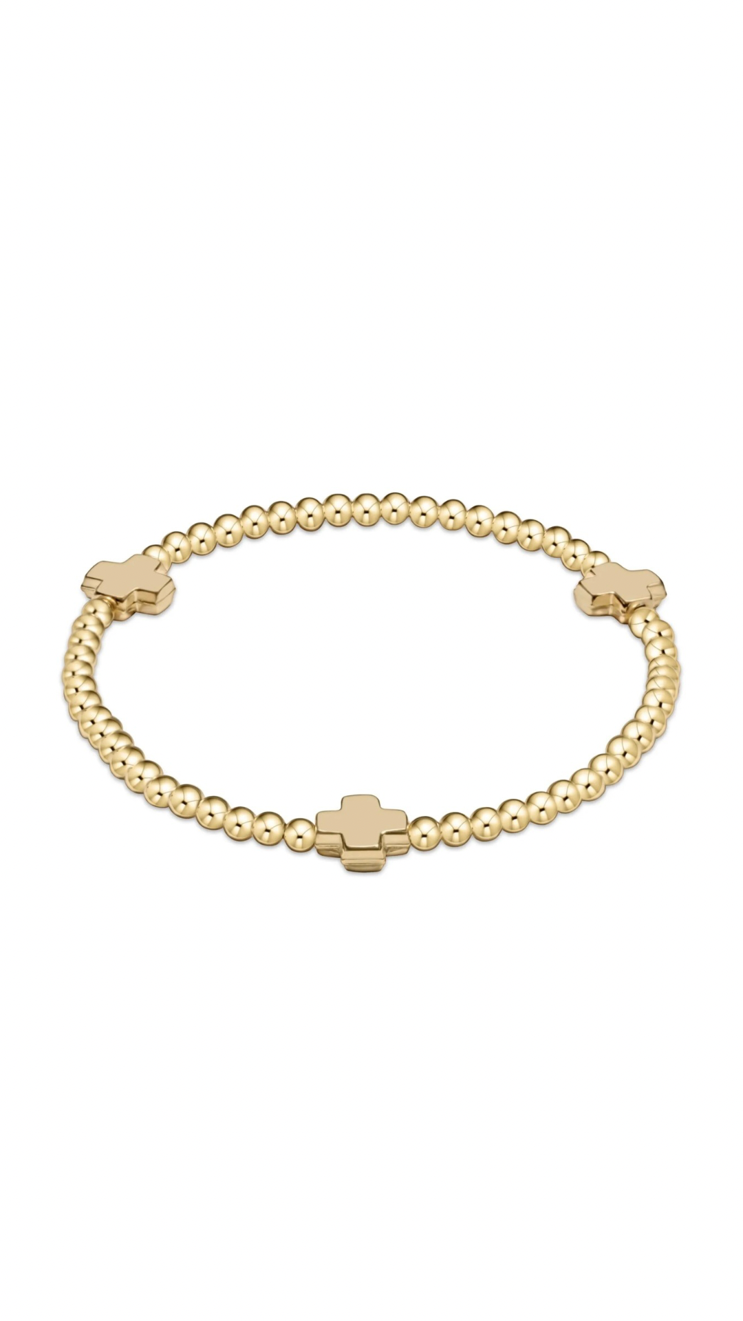 Enewton Signature Cross Gold Pattern 3mm Bead Bracelet - Gold