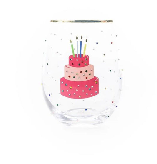 Rhinestone Birthday Collection Wine Glasses