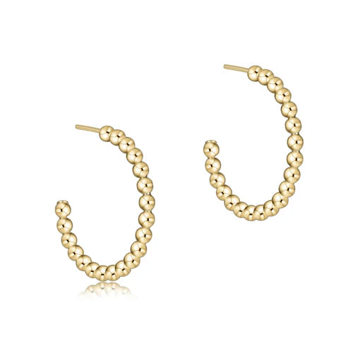 Enewton Beaded Classic 1" Post Hoop - 2mm Gold