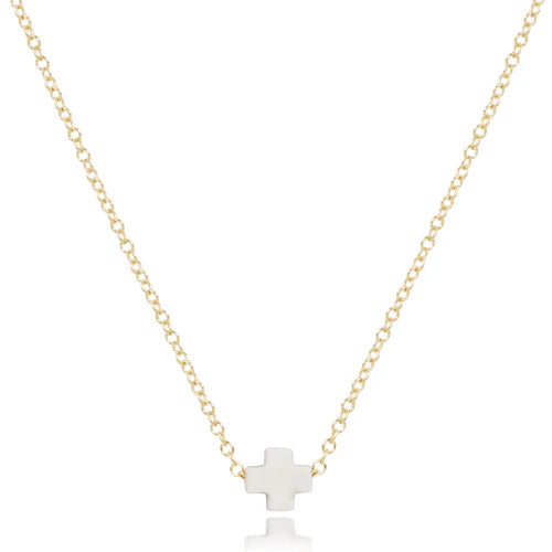 Enewton 6" Necklace Gold - Signature Off White Cross Small