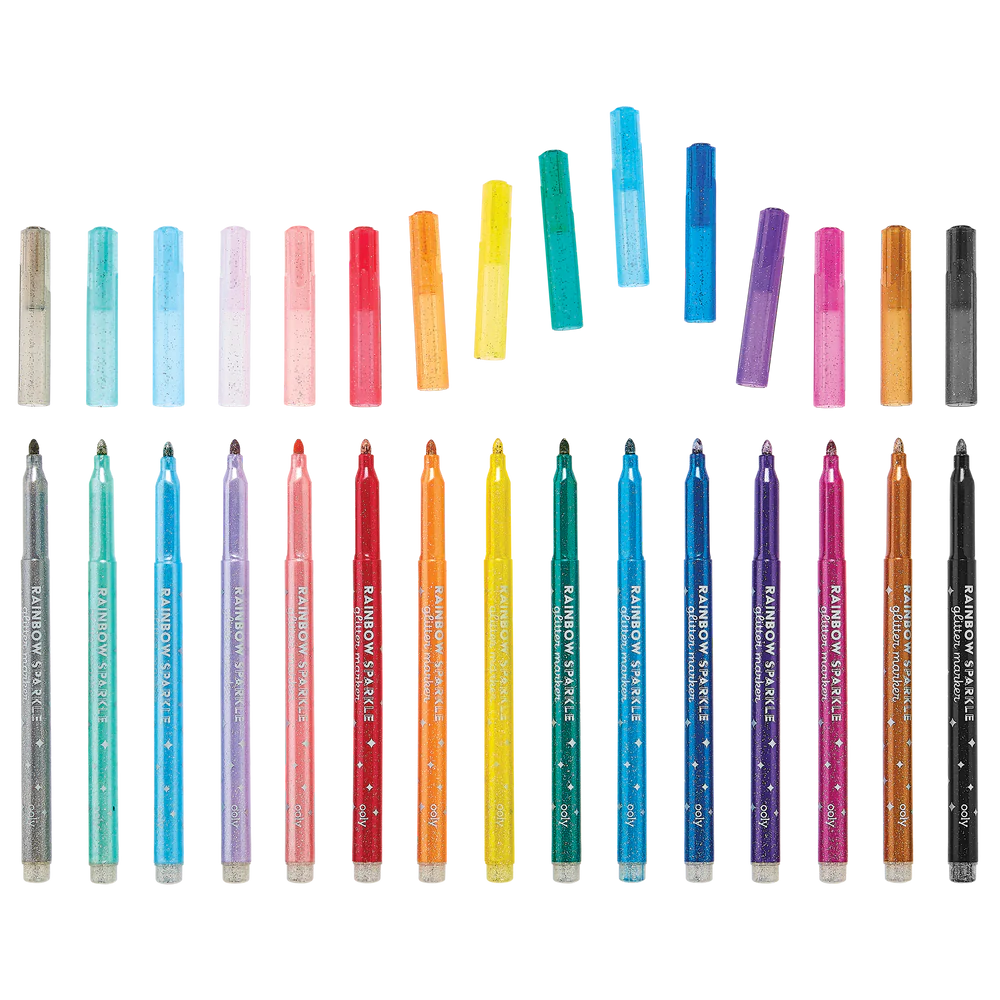 Rainbow Sparkle Glitter Markers