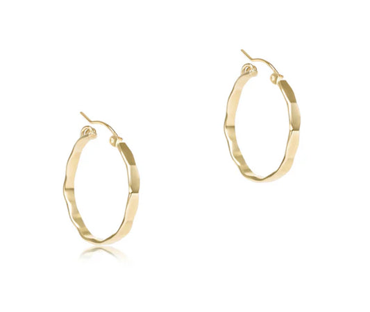 Scalloped Round Gold 1.25"Hoop