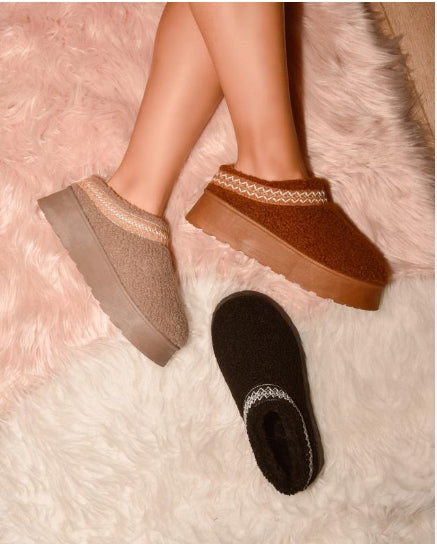 Women's Sherpa Platform Mini Boots (Okura-06 Taupe)
