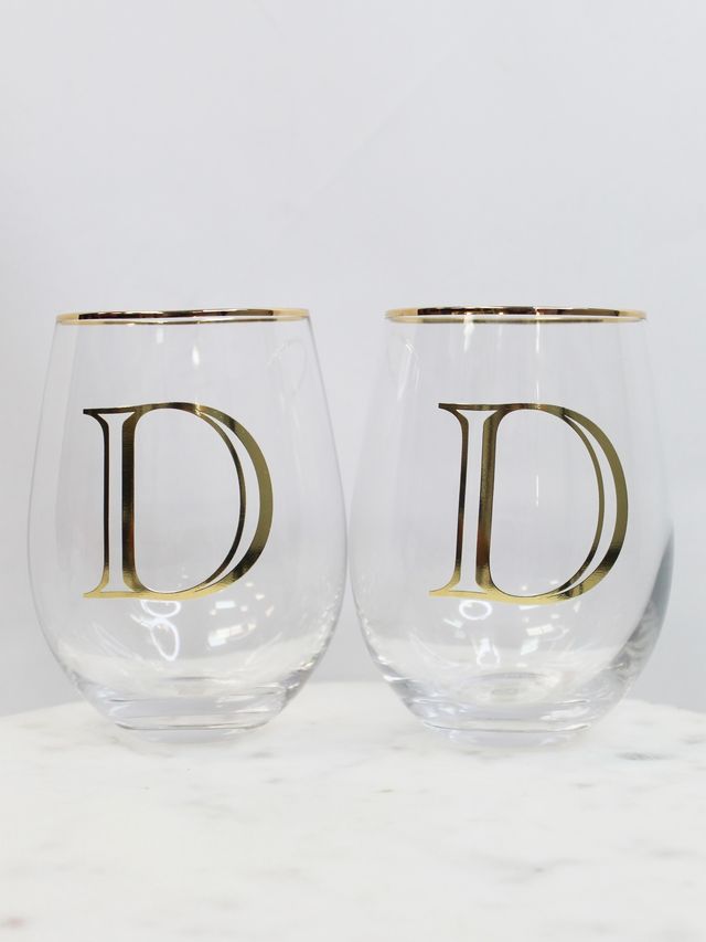 Initial Wine Glass Set