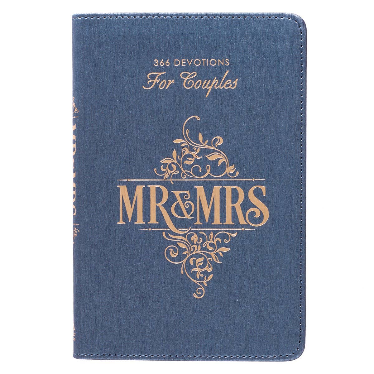 Devotional for Mr. & Mrs. - Blue Faux Leather