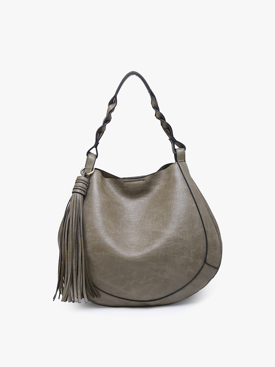 Eloise Large Tassel Hobo w/ Braided Handle