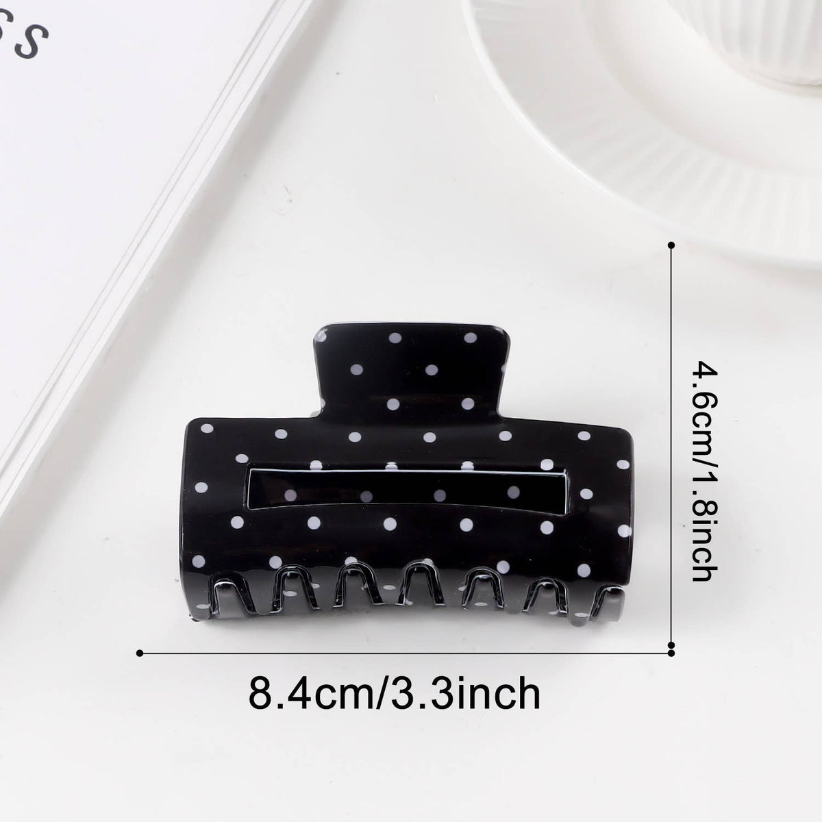 Classic Polka Dot Square Hair Claw Accessory