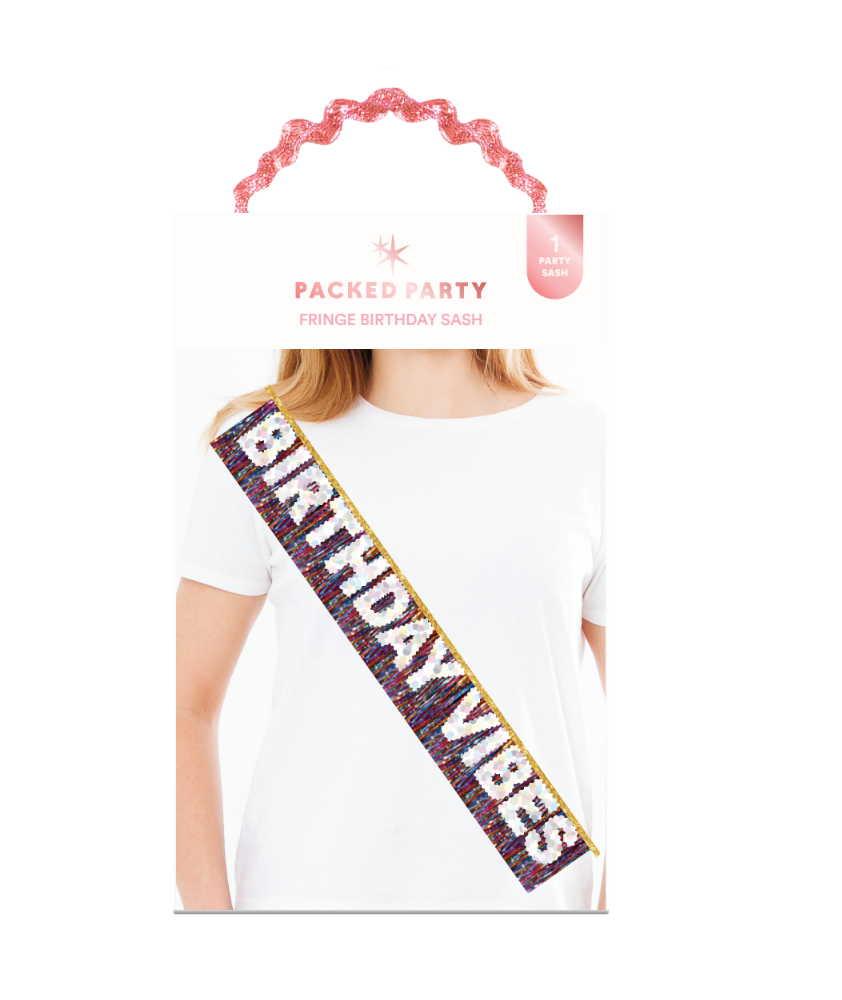 Birthday Vibes Forever Glitter Sash