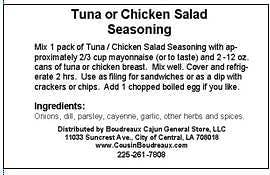 Cousin Boudreaux's Tuna / Chicken Salad Seasoning
