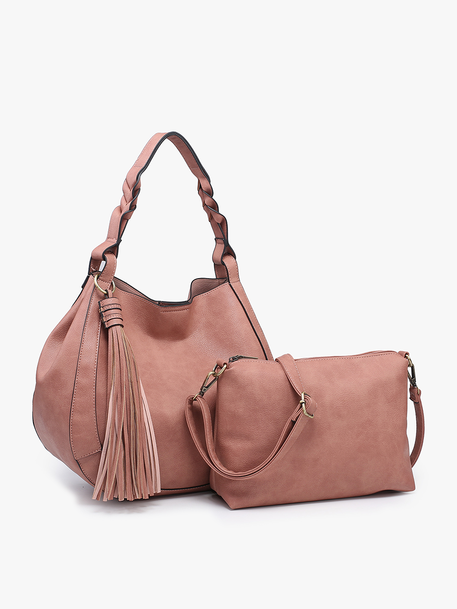 Eloise Large Tassel Hobo w/ Braided Handle