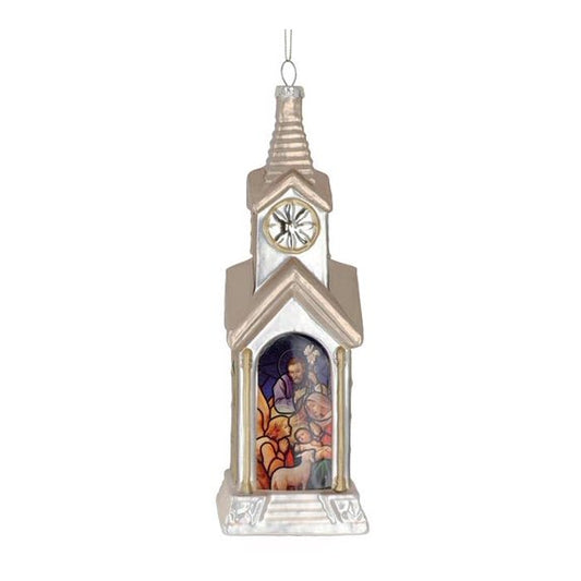 Church with Stained Glass Ornament