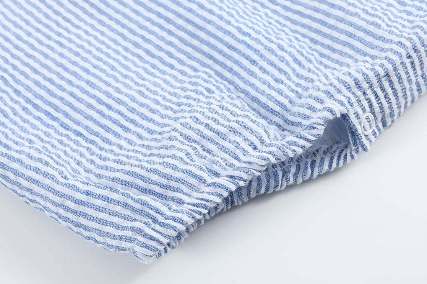 Blue Tractor Seersucker Bubble Romper