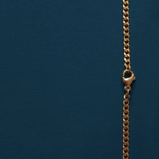 Small Cuban Chain Gold Stainless Steel Cross Necklace