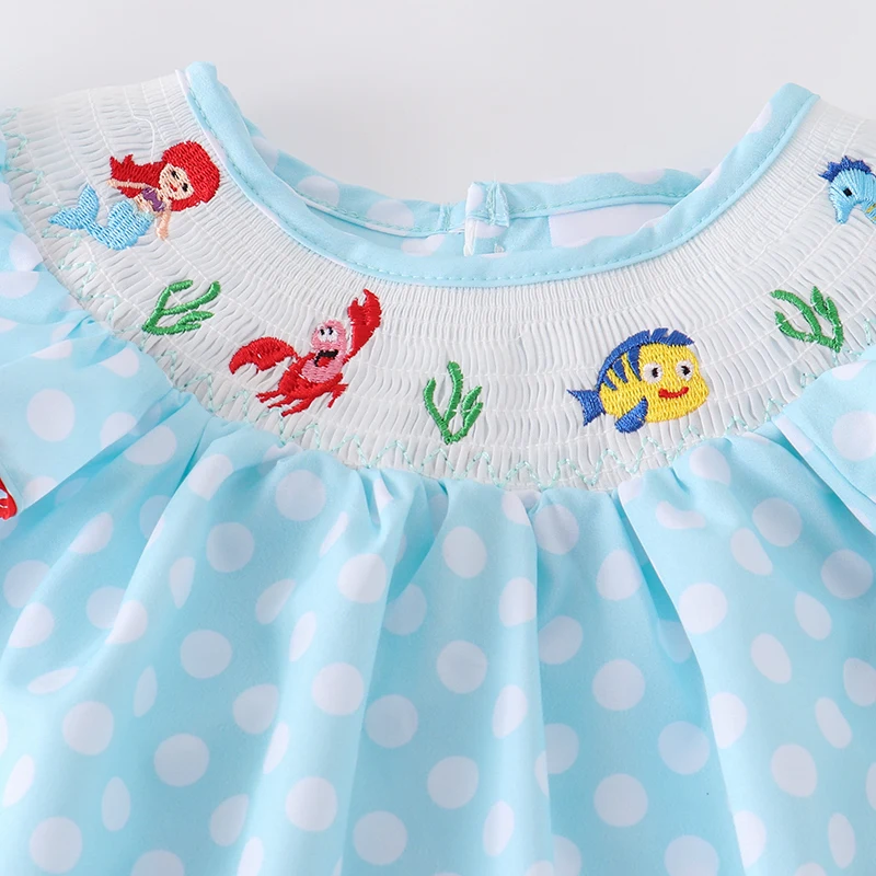 Girls Mermaid Embroidery Dress