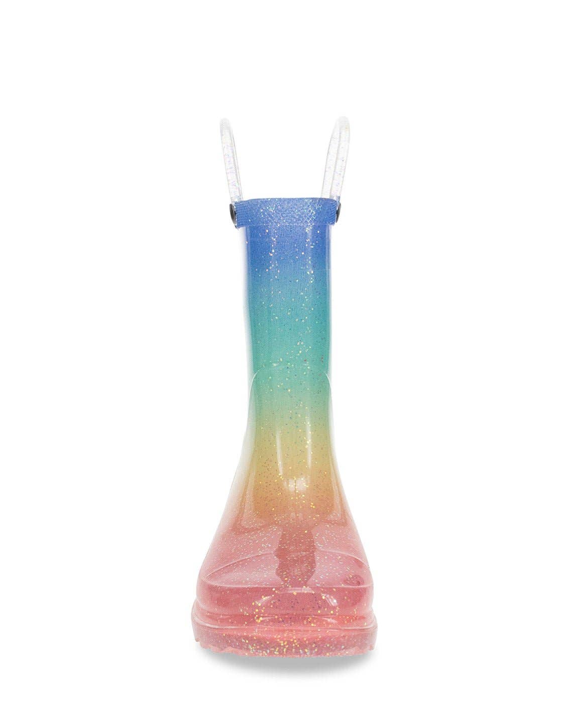 Kids Sparkle Metallic Lighted Rain Boots - Rainbow