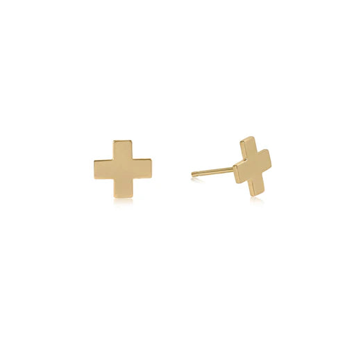 Enewton - Signature Cross Gold Stud Earrings