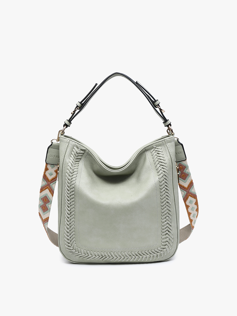 Aris Small Whipstitch Hobo w/ Guitar Strap