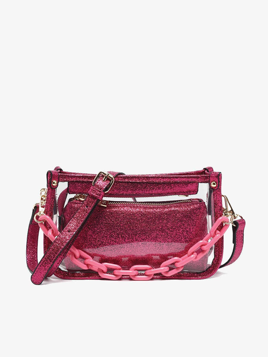 M2226CR Jessica Clear Crossbody w/ Chain