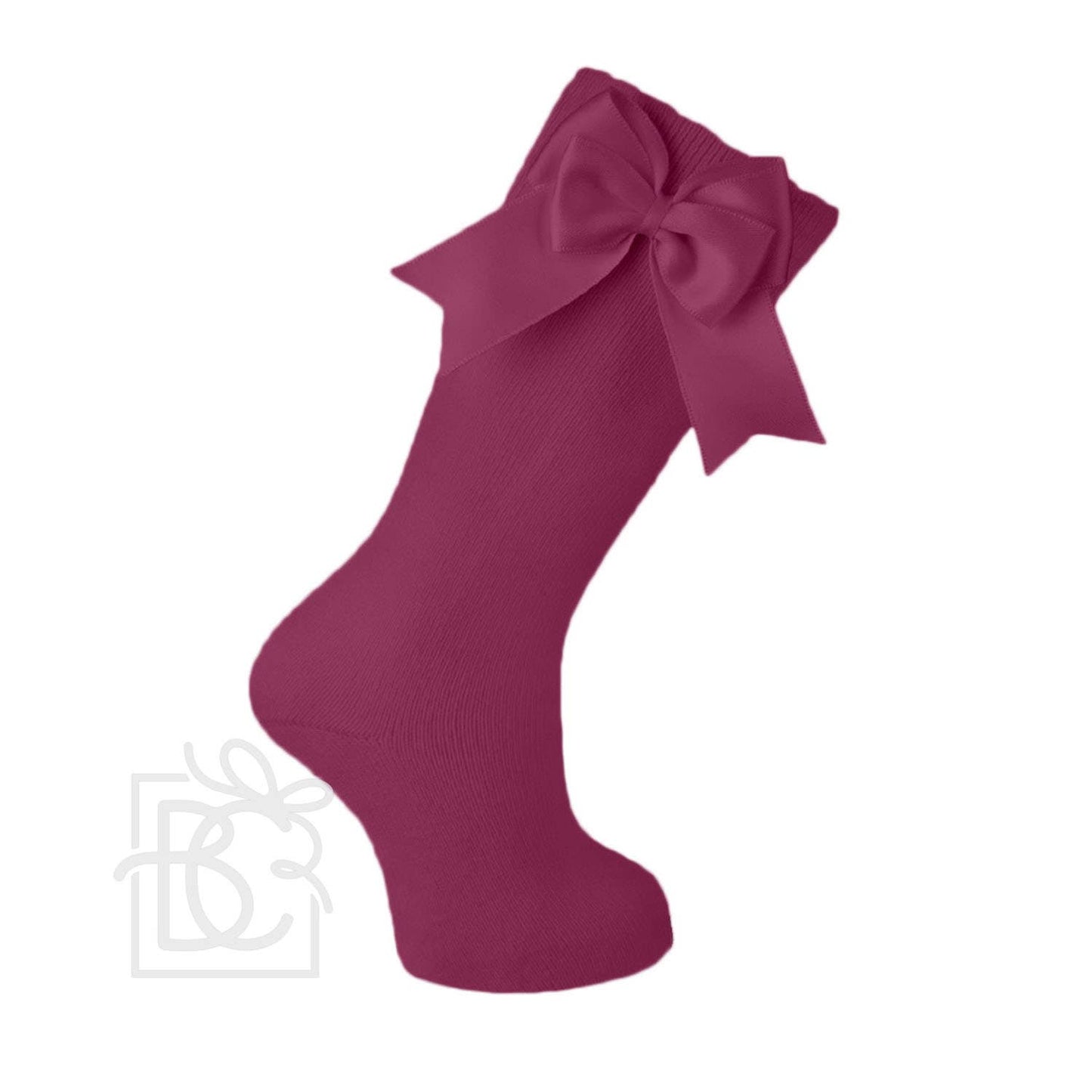 Cotton Knee Socks With Double Bow