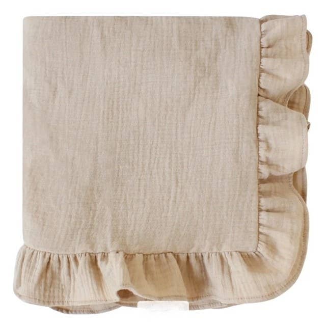 Muslin Ruffle Blanket - Baby Gift, Shower Gift, Newborn