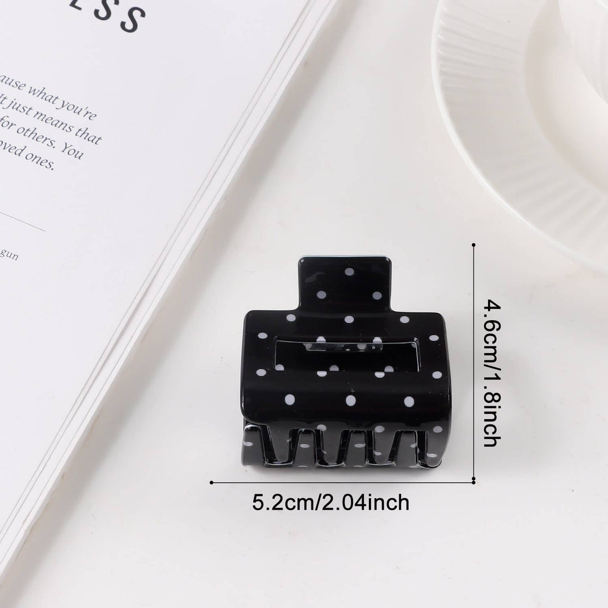 Classic Polka Dot Square Hair Claw Accessory