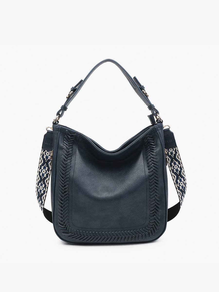 Aris Small Whipstitch Hobo w/ Guitar Strap