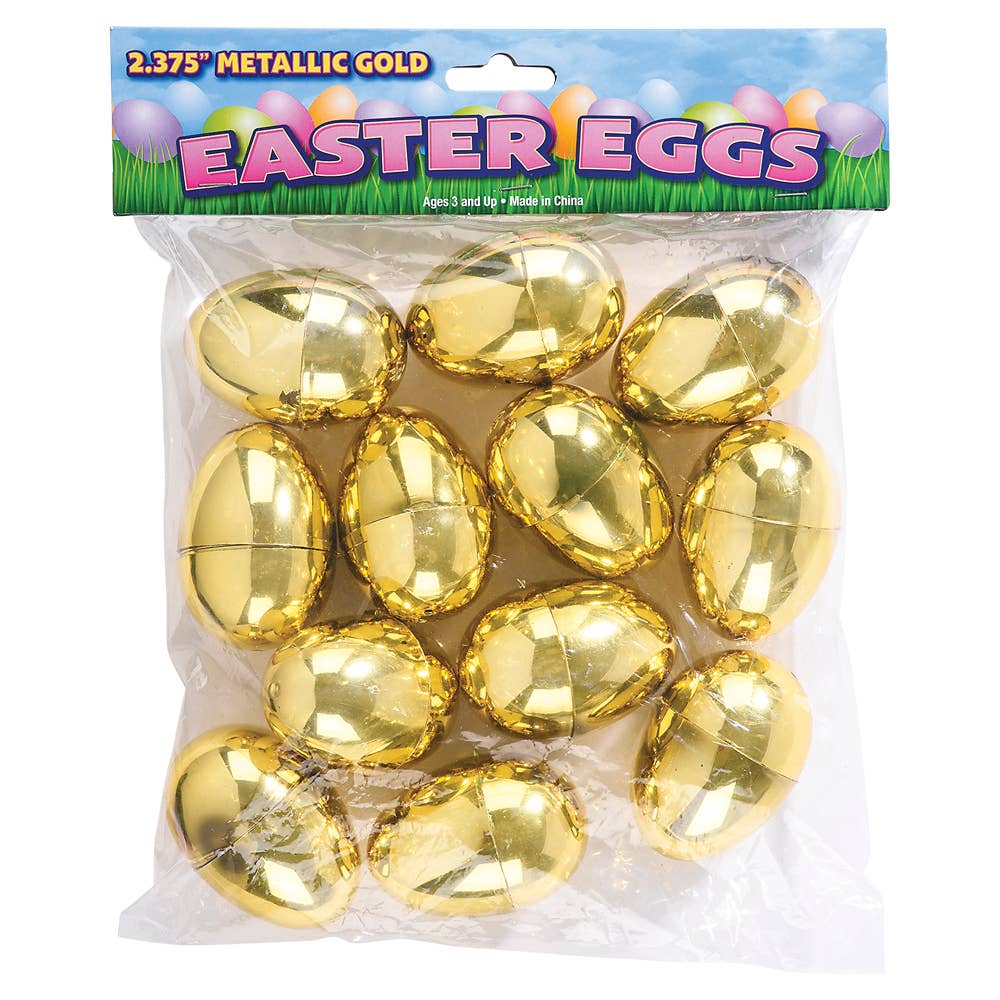 (T) 2.375" METALLIC GOLD EASTER EGGS