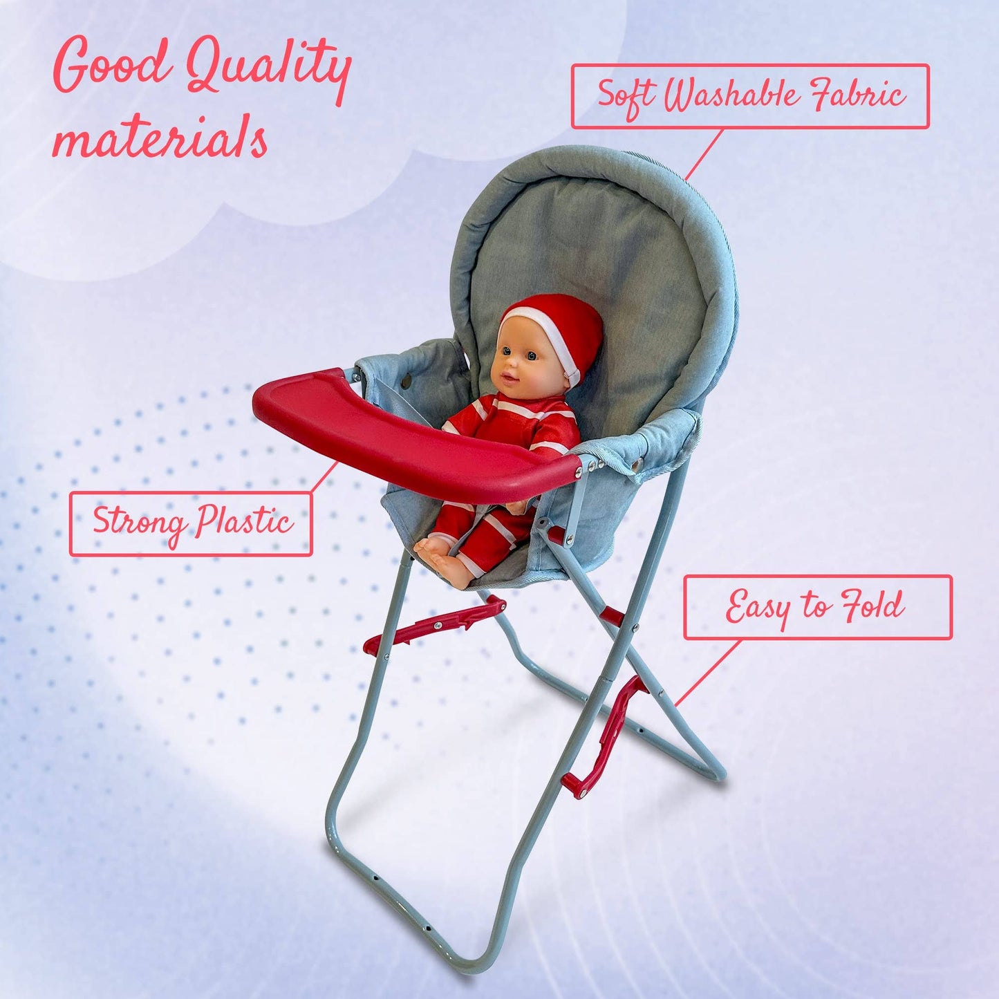 18" Doll High Chair Pink