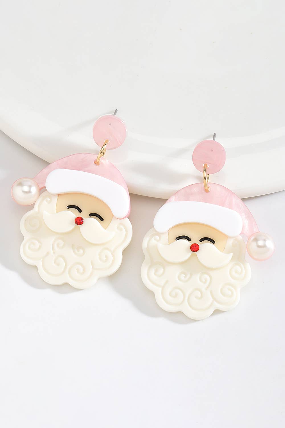 Pearl Father Christmas Earrings