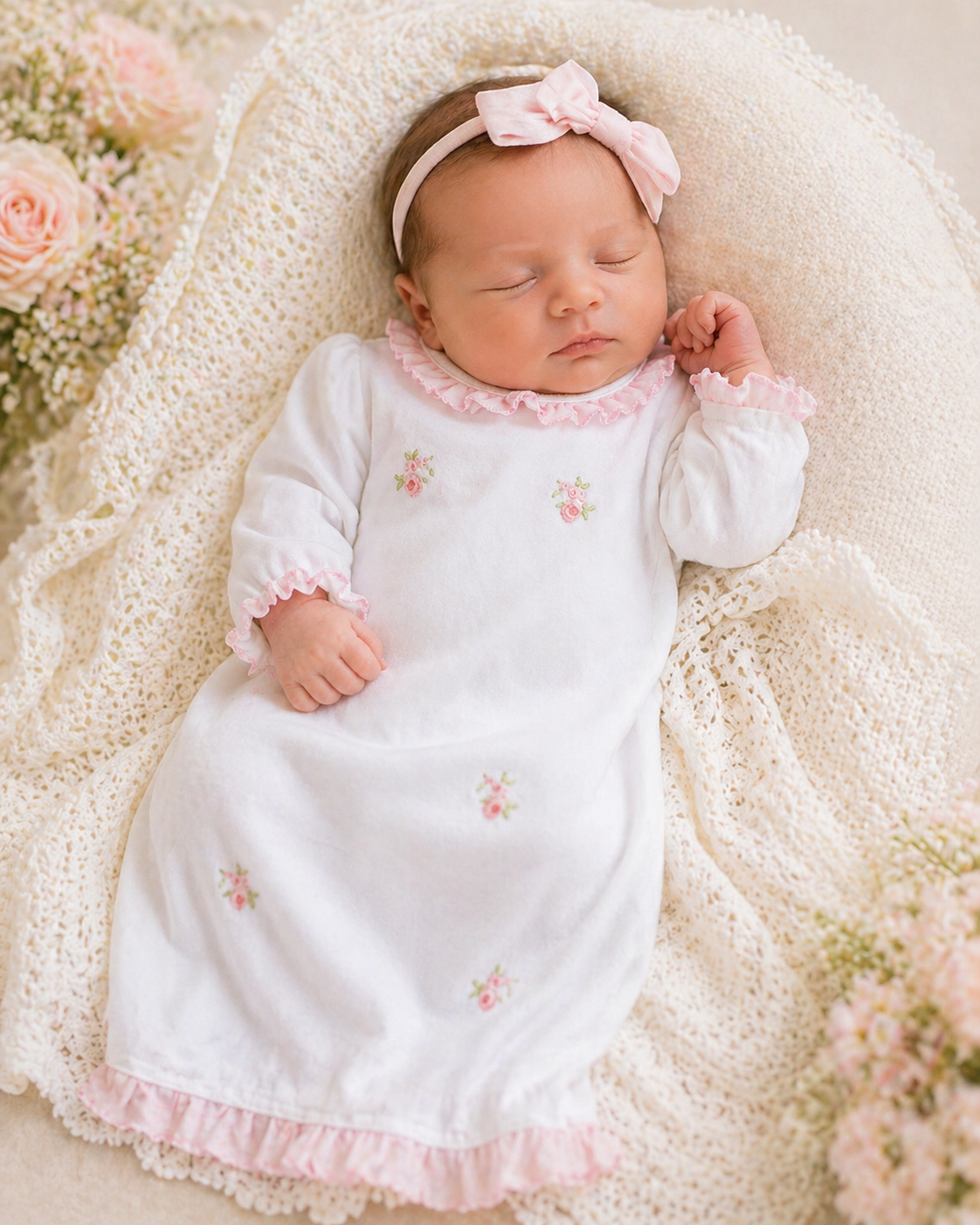 Baby Girl's Flower Bouquets Daygown