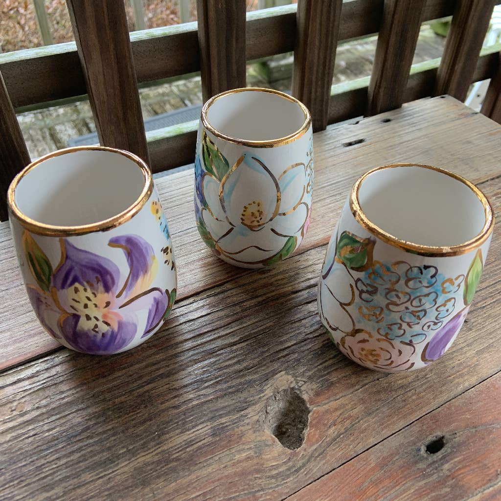Southern Floral Wine Glass