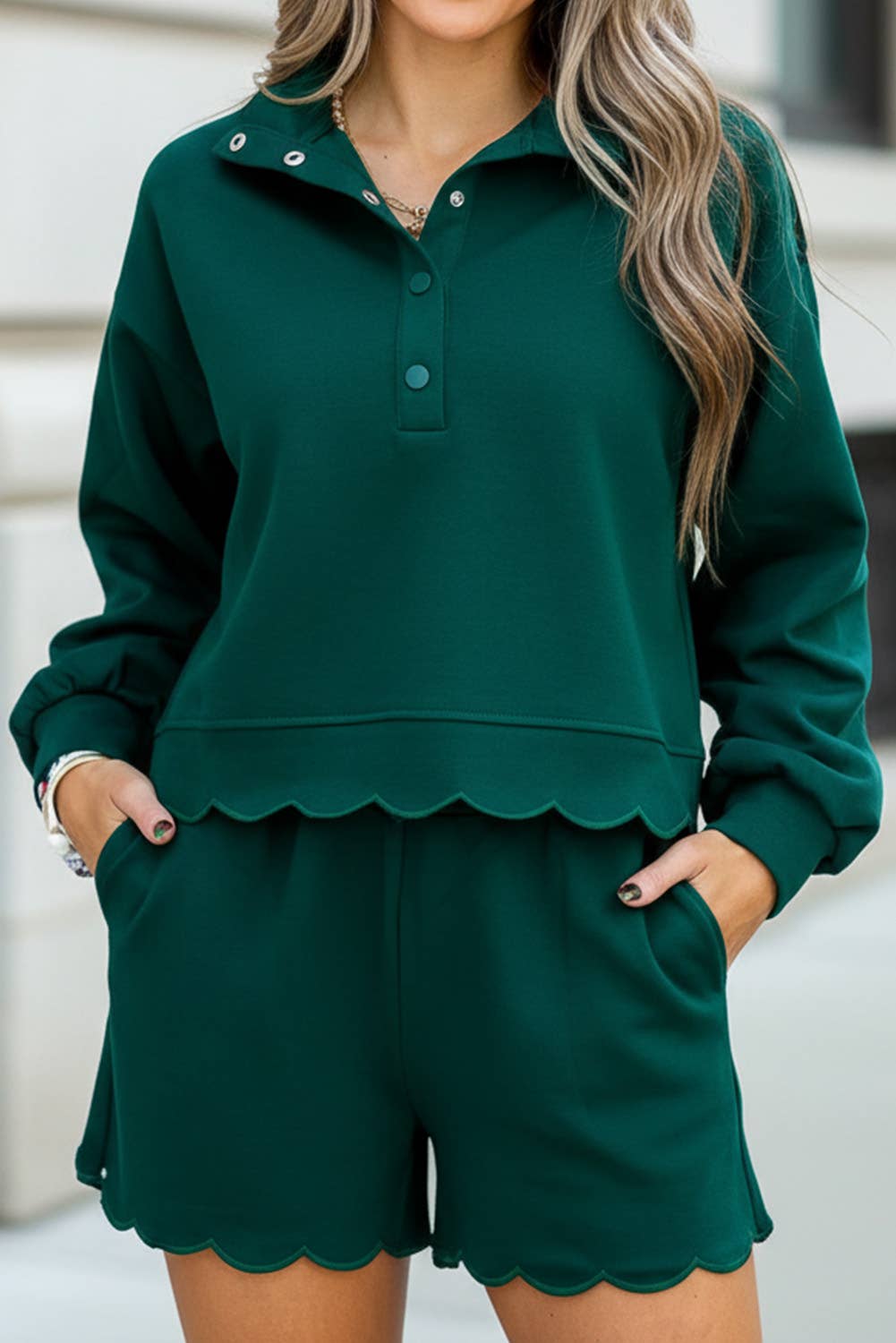 Scallop Trim Half Button 2pcs Set