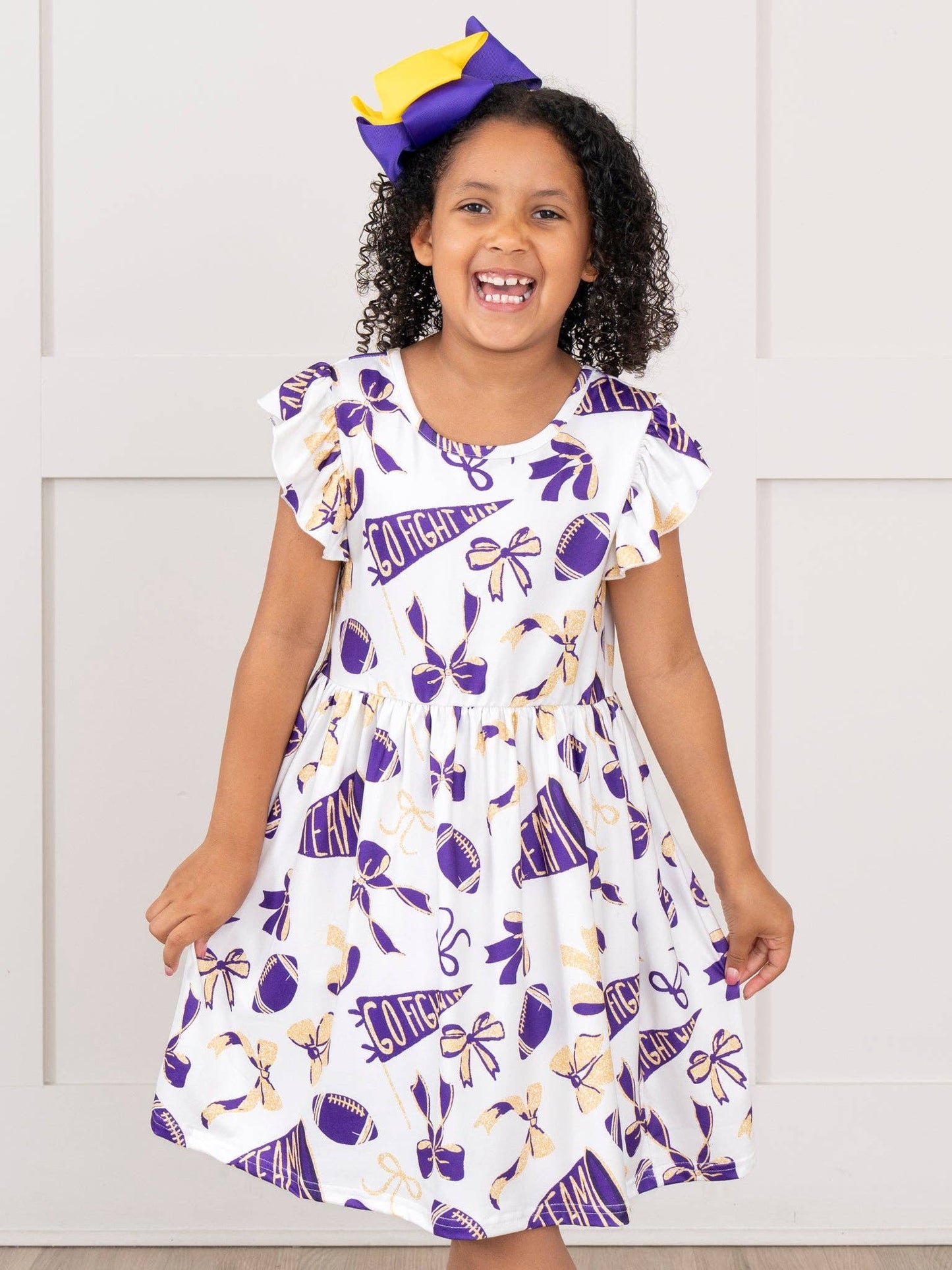 Go Team Flutter Swing Dress - Louisiana