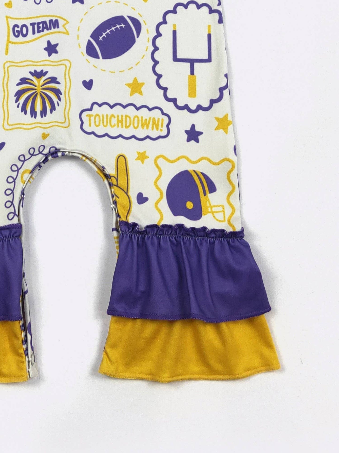 Purple & Gold Go Team Baby Romper
