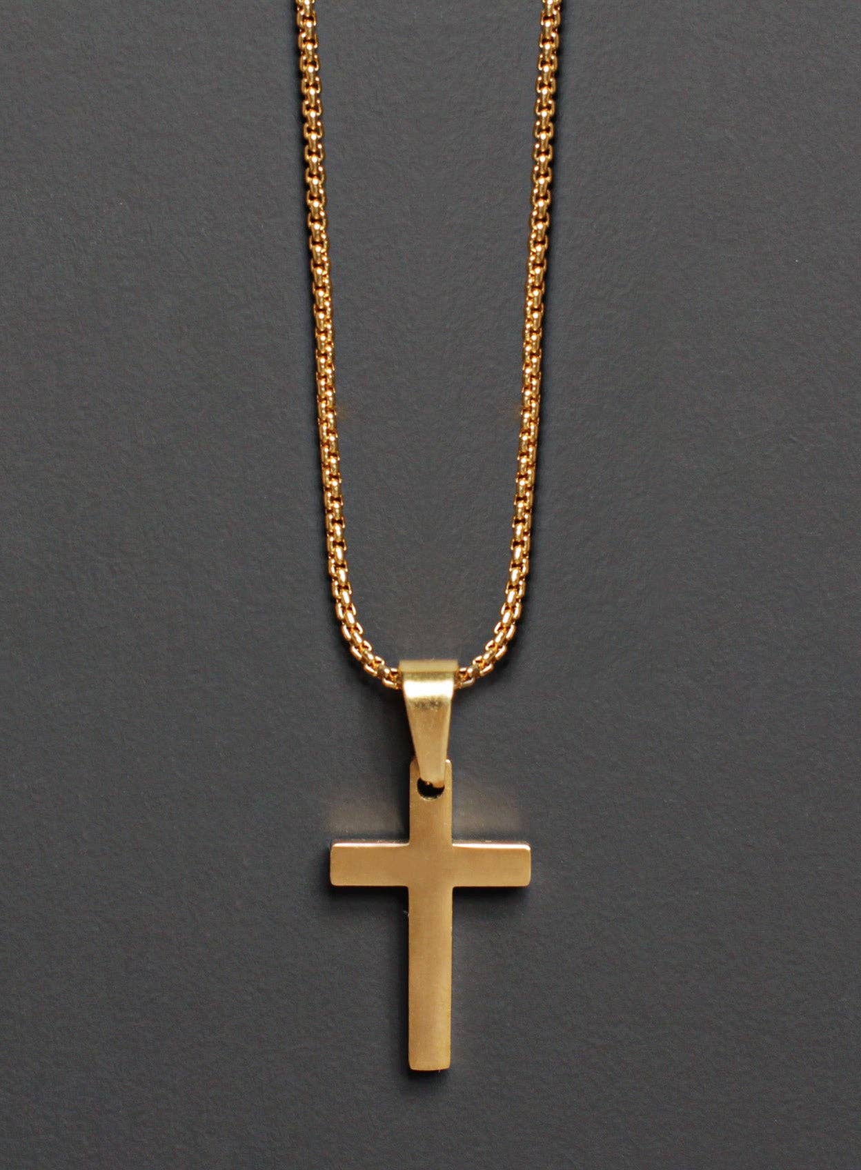 MEDIUM GOLD CROSS NECKLACE FOR MEN