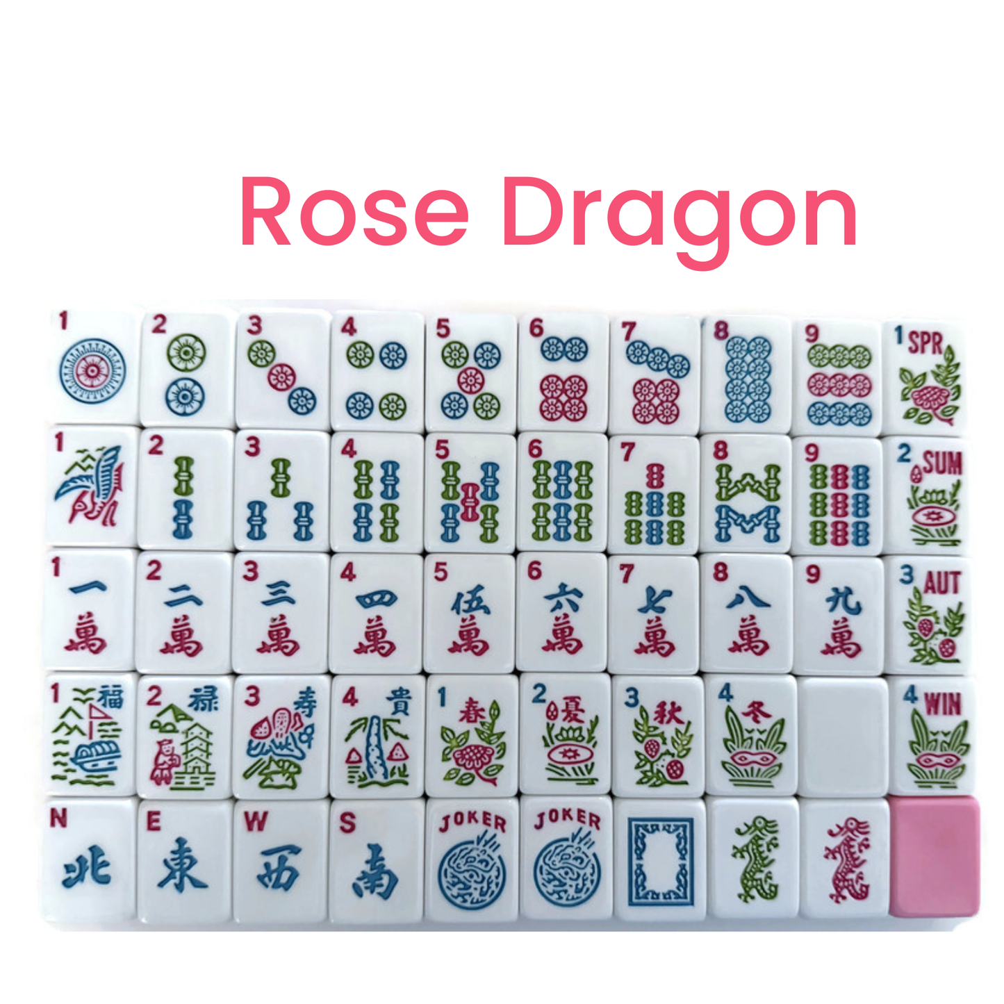 Mahjong Studios – Rose Dragon American Mahjong Bundle Tile Set (166 Tiles)