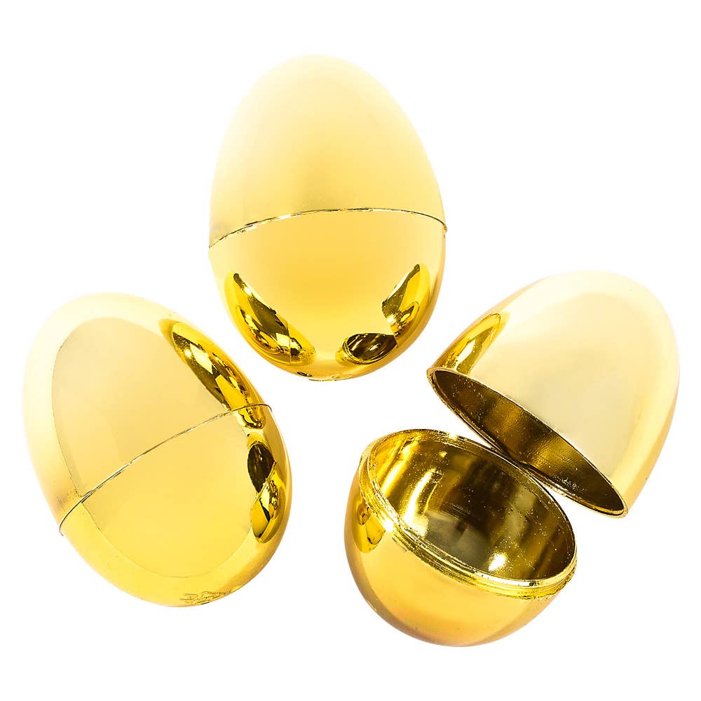 (T) 2.375" METALLIC GOLD EASTER EGGS