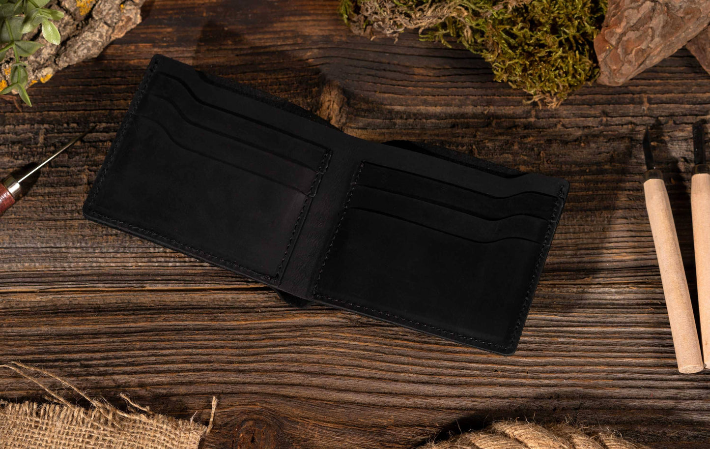 Leather Wallet,  Bifold Wallet, Handmade Wallet for Men
