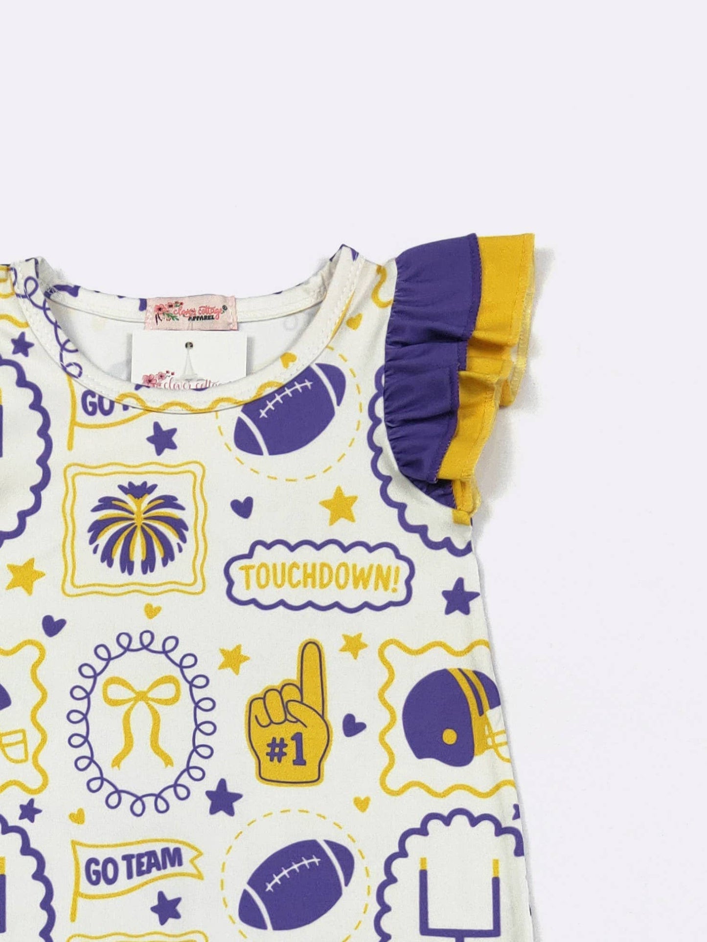 Purple & Gold Go Team Baby Romper
