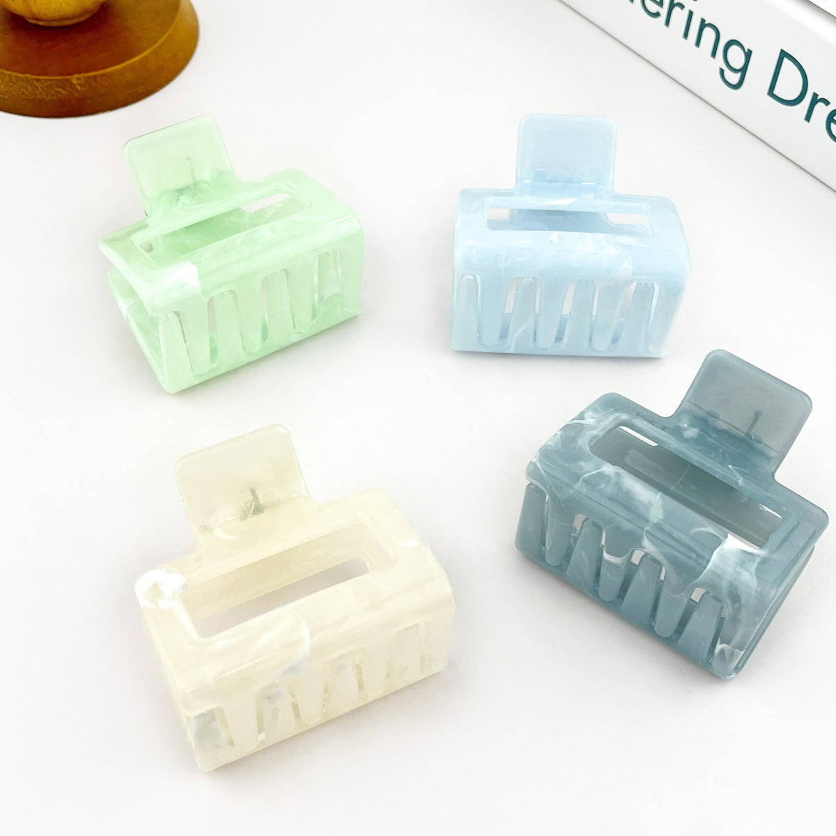 Marble Pattern Square Clip, Classic Hair Clip
