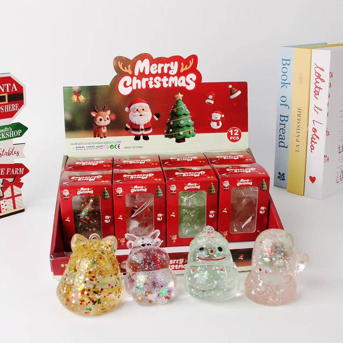 Christmas Glitter Squishy Toy Set