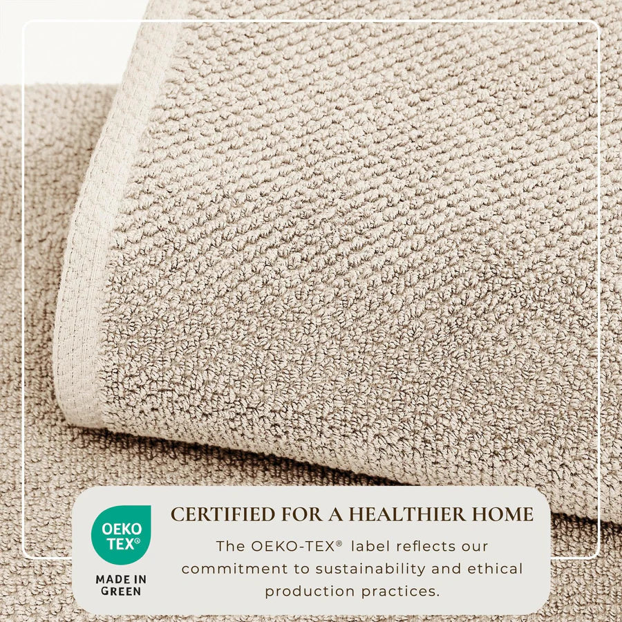 6 Piece Cotton Textured Bath Towel Set - Acacia Collection