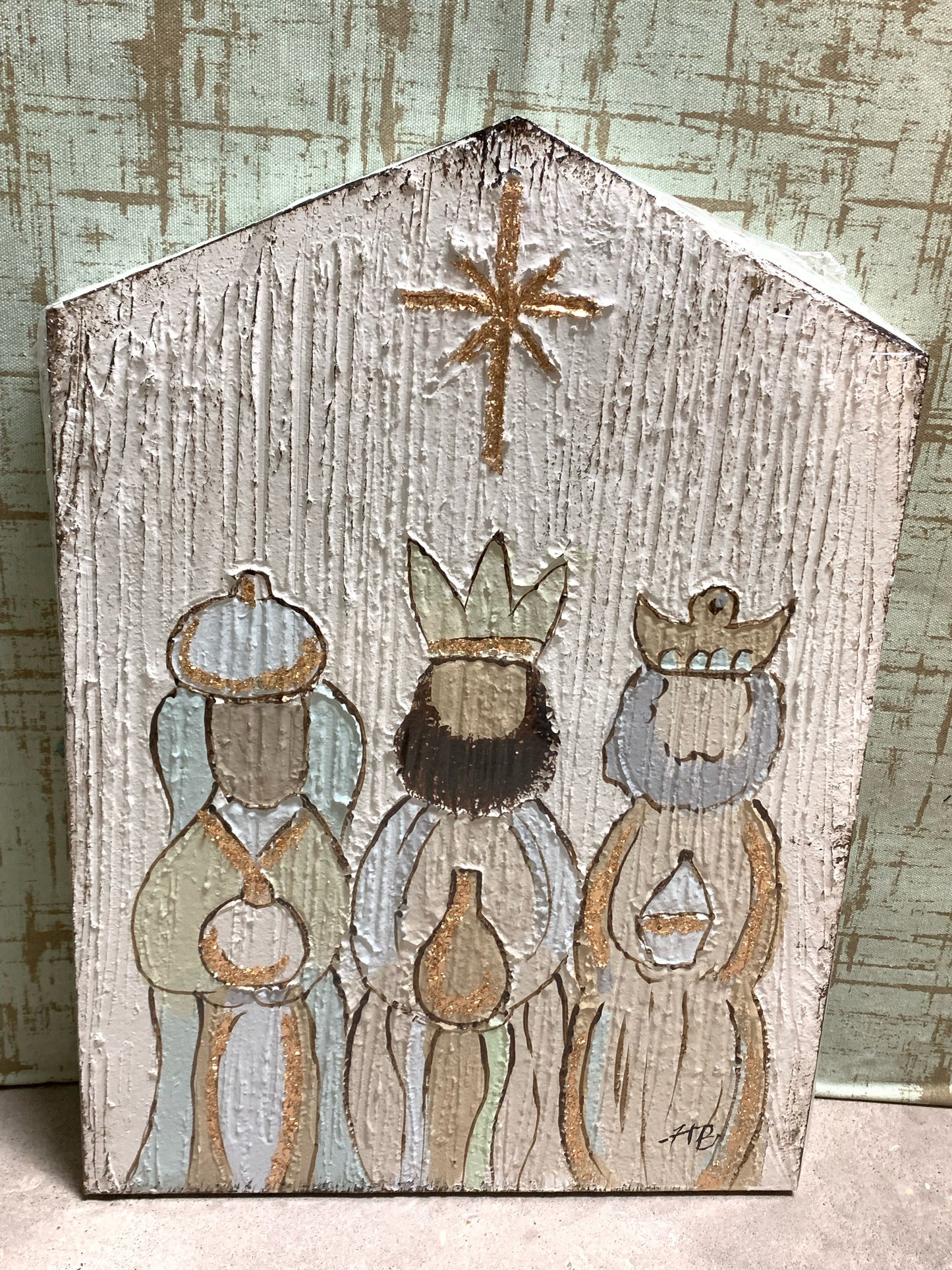 18" Three Wisemen Textured Block