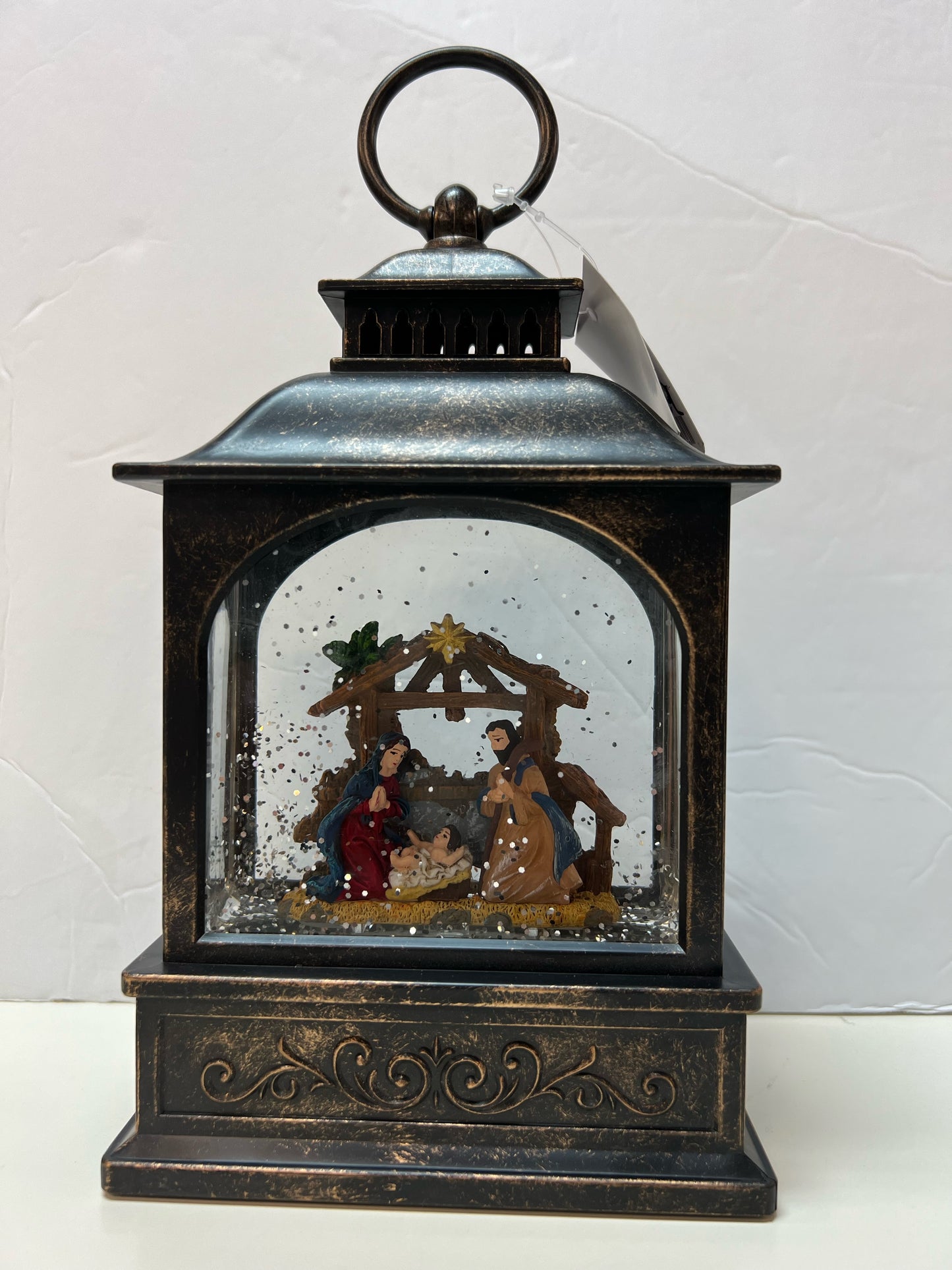 9.75" Santa in Forrest Lightened Water Lantern